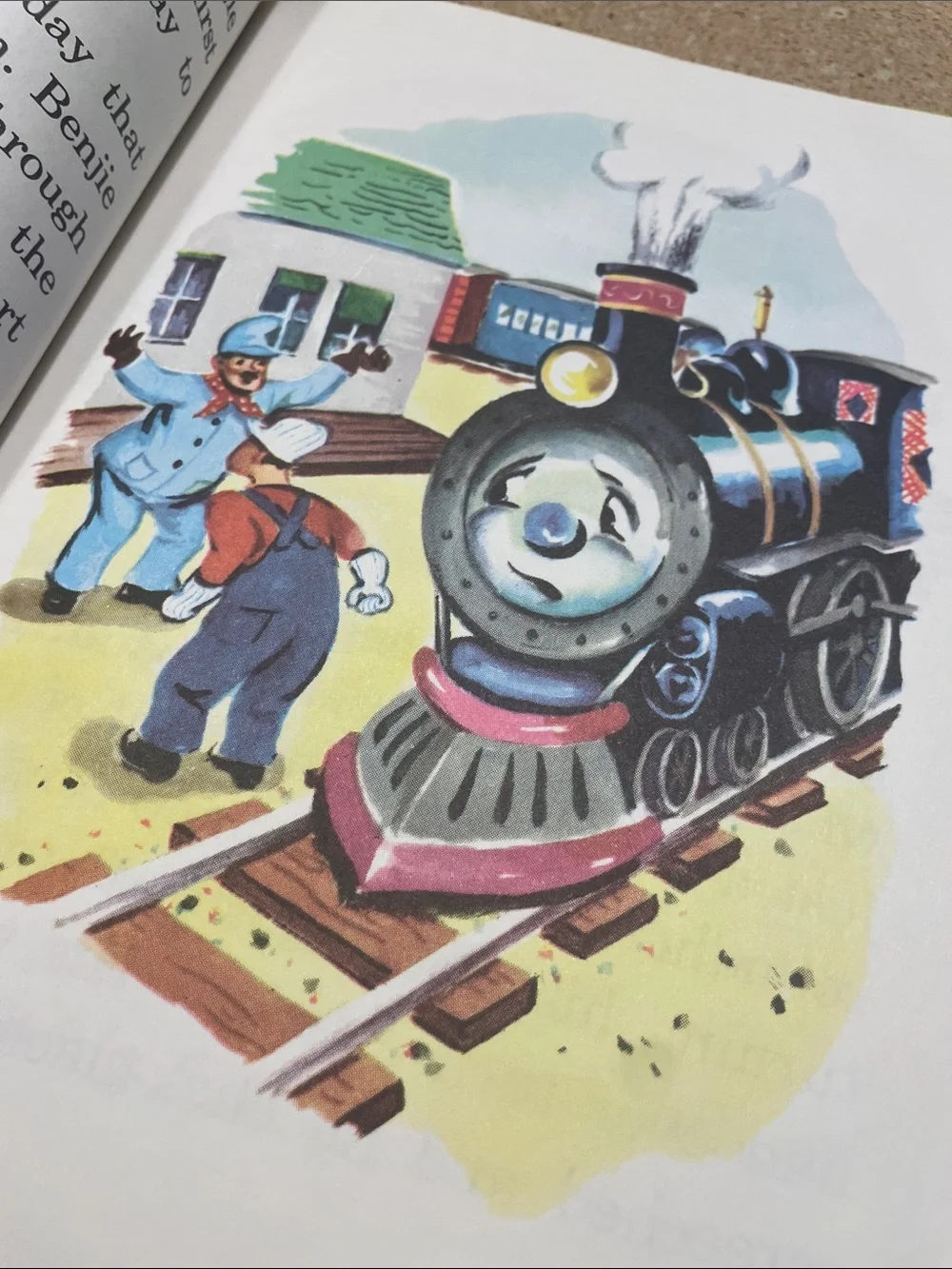 Benjie Engie Kids Storybook - Bright Blue & Red Train Cover